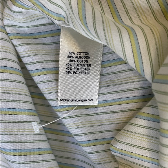 Original Penguin Light Blue Striped Button Down Shirt - Picture 6 of 8